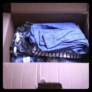 Pampers box full of Toddler boy clothing